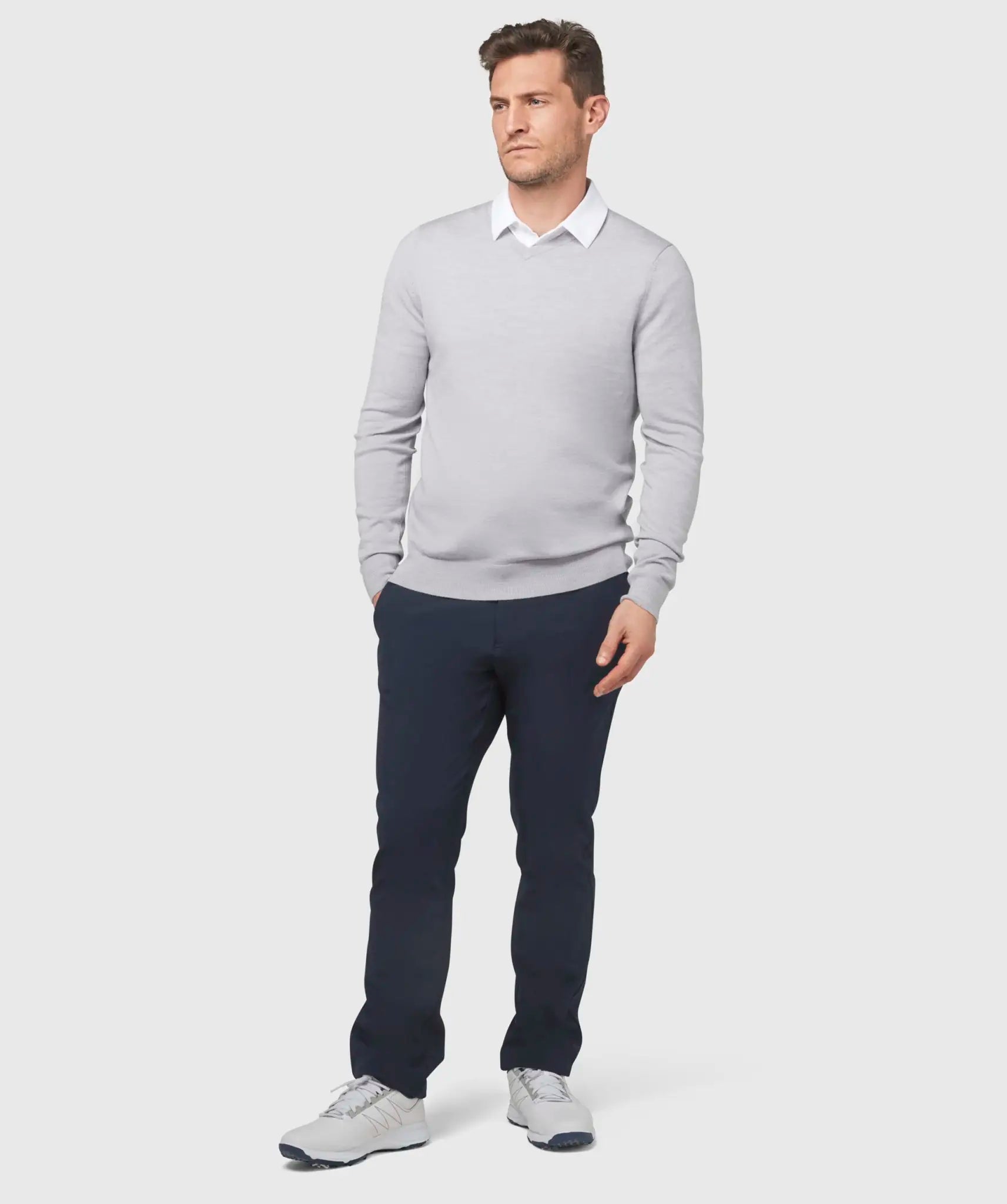 all-groups Men's V Neck Merino Sweater