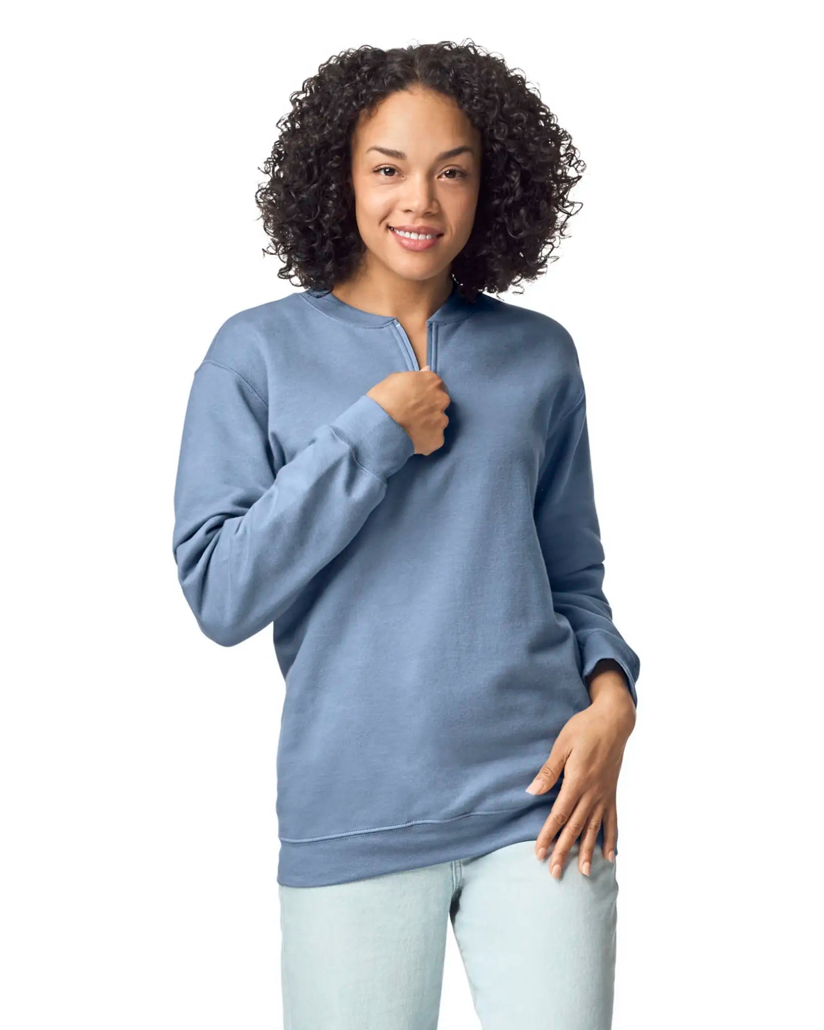 all-groups Men's Softstyle Midweight Adult Fleece 14 Zip Sweatshirt