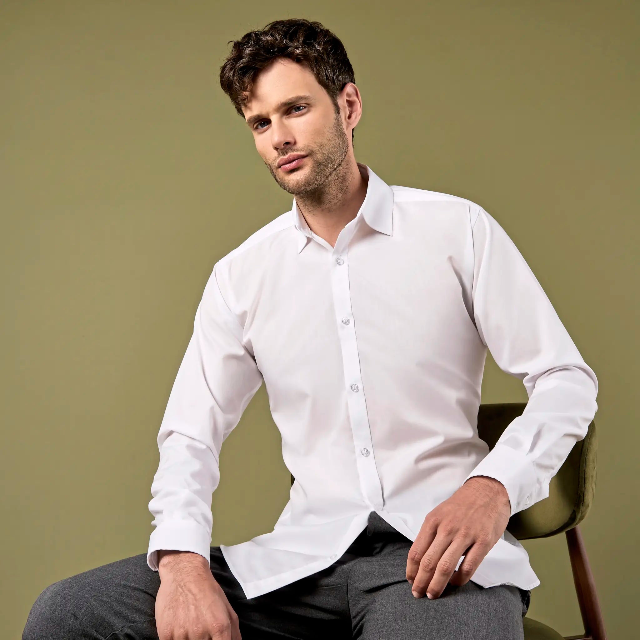 all-groups Men's Slim Fit Business Shirt Long Sleeve