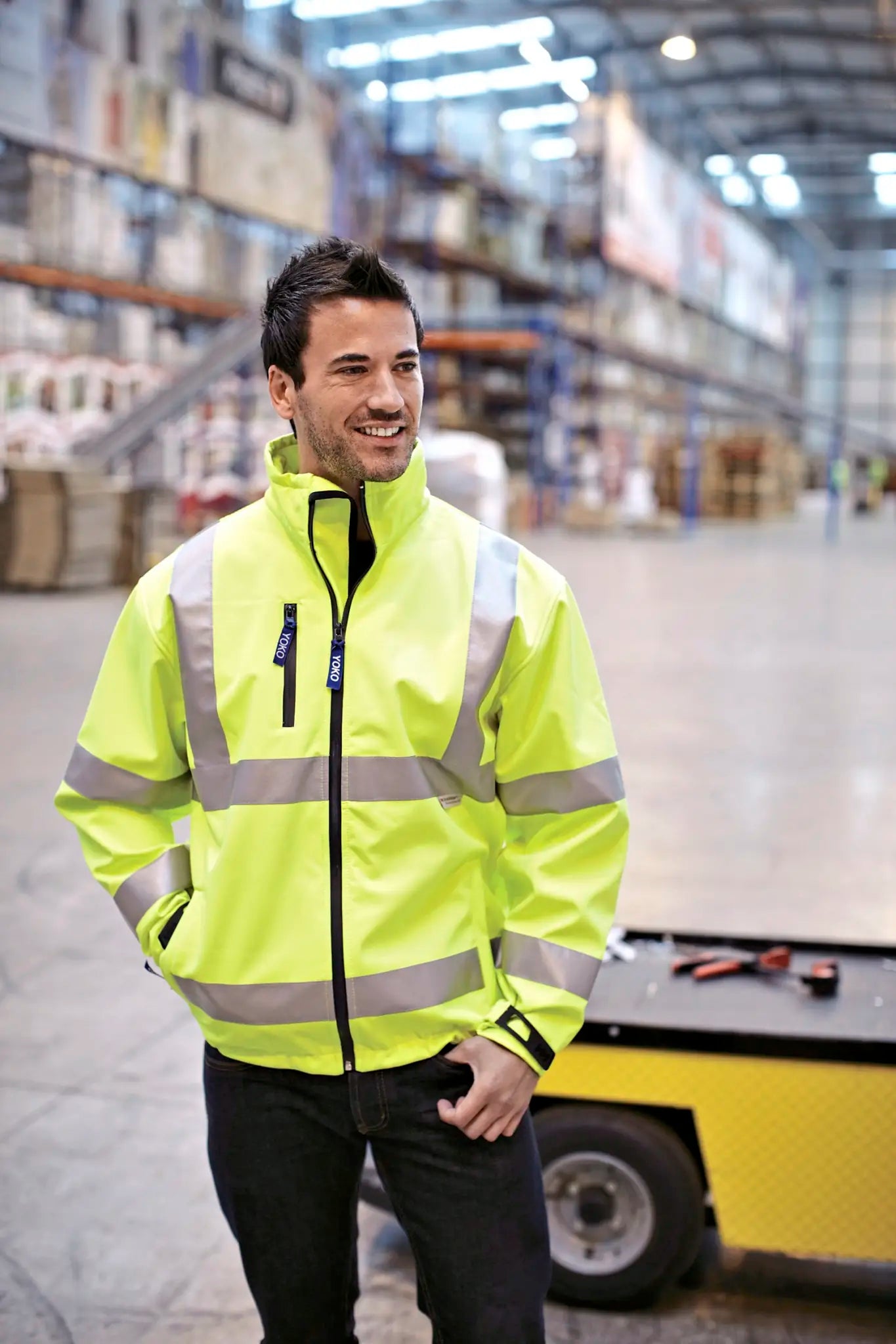 all-groups Men's Hi Vis 2 Bands Braces Softshell Jacket