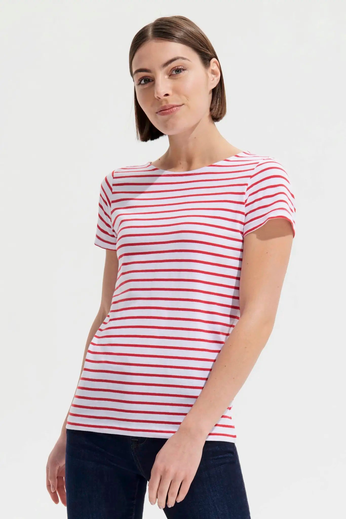 all-groups Women's Round Neck Striped T-Shirt Miles