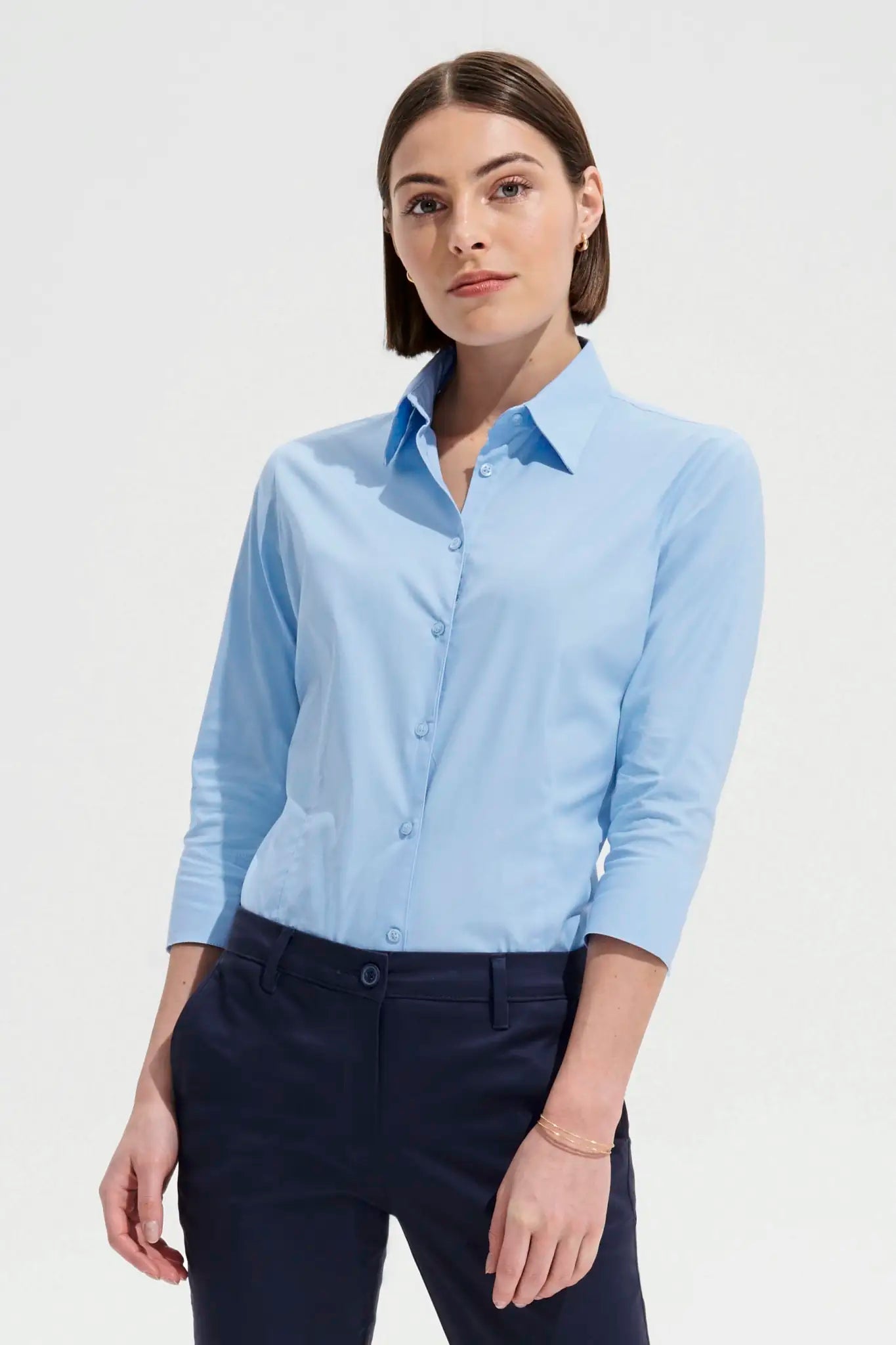 all-groups Women's Stretch 34 Sleeve Blouse Effect